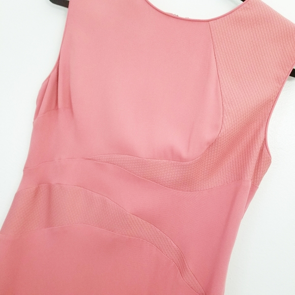 Reiss Danielle Pink Sheath Dress Textured Swirls 8 - Picture 4 of 9